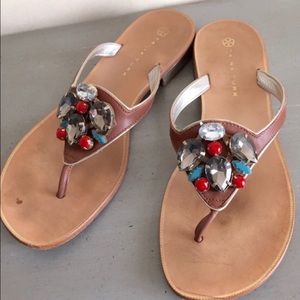 Trina Turk Jewel Embellished Thong Flip Flop Sandals / Shoes.